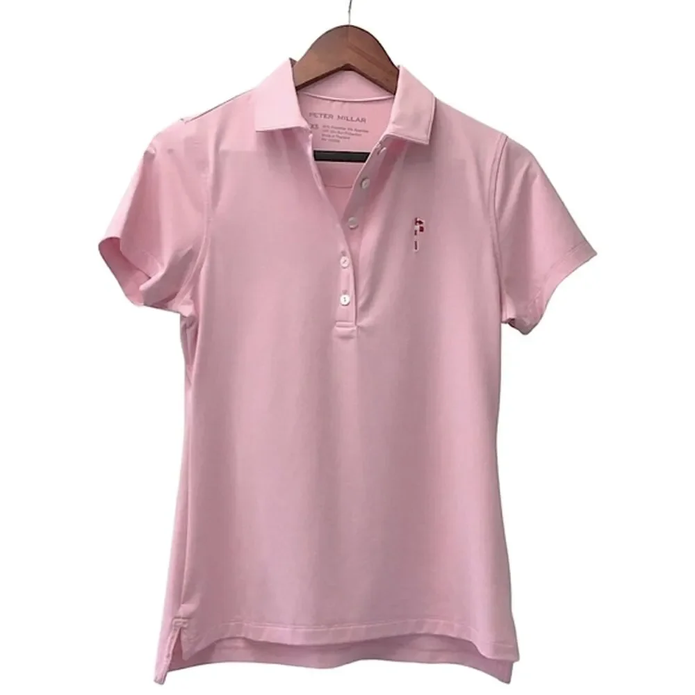 Peter Millar Pink Polo Shirt XS Short Sleeve Gold Performace Top - Picture 2 of 7